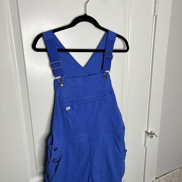 Duluth Trading Co. Women's Heirloom Gardening Short Overalls Large Bright Indigo - Picture 8 of 8